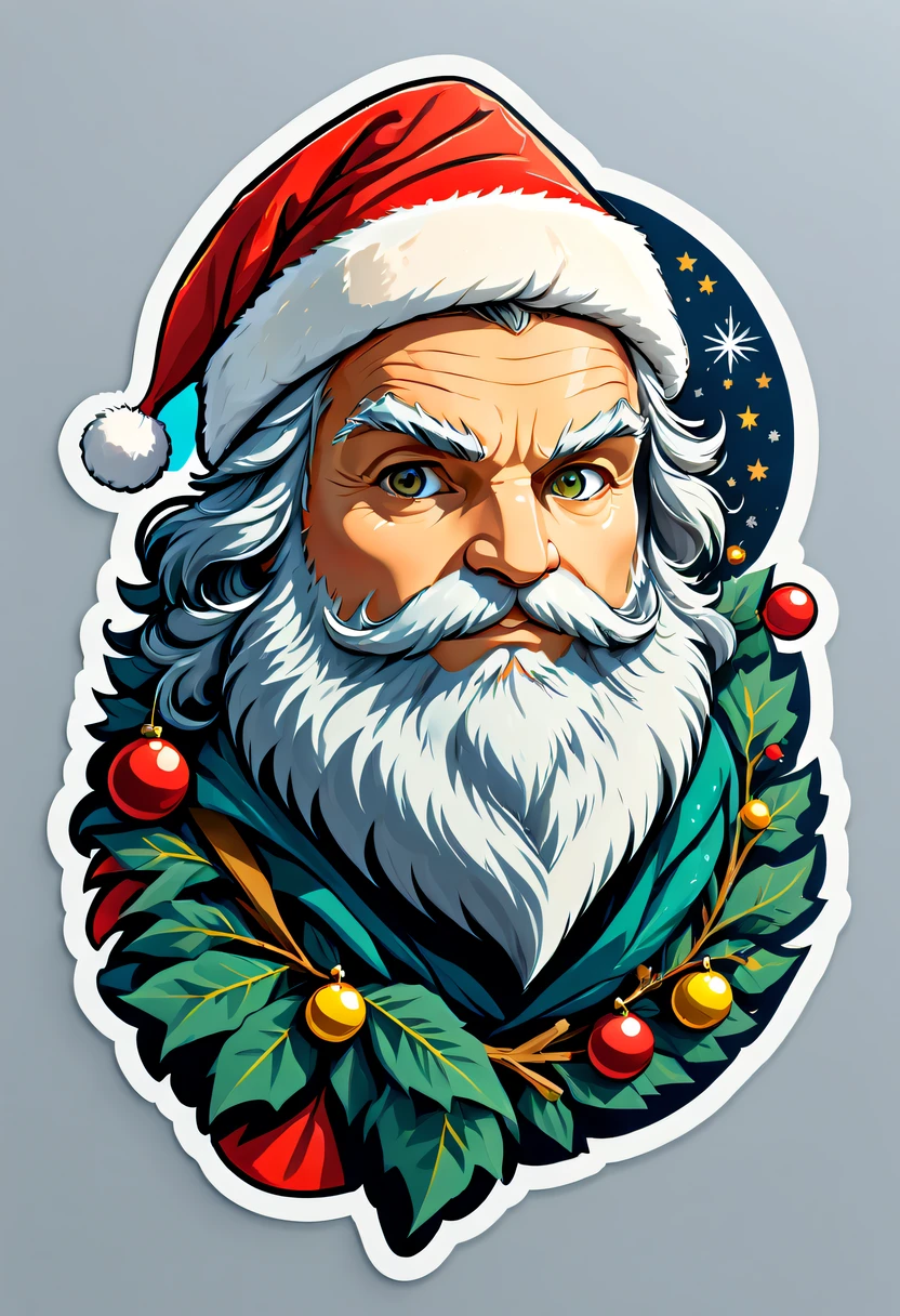 Leonardo style, One sticker, christmas,Vector graphics