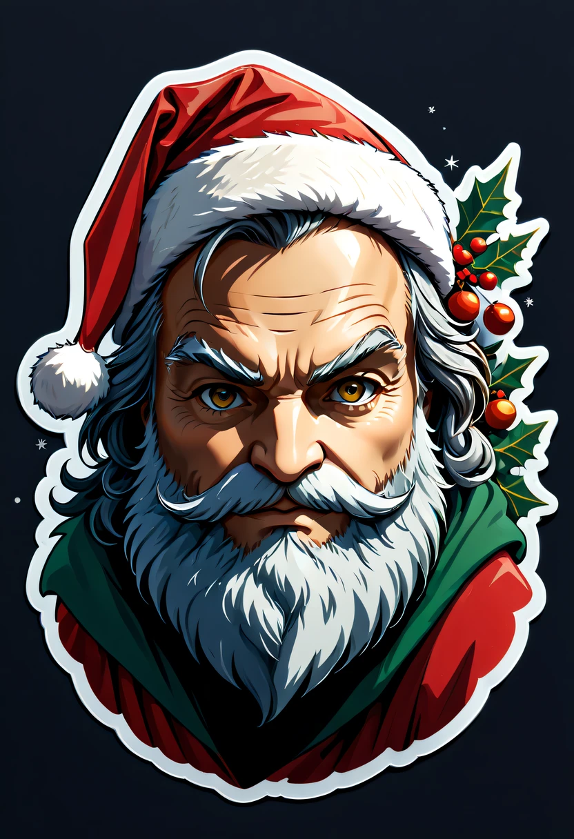 , One sticker, christmas,Vector graphics，christmas，(The English bold text is as follows： &cite;Wish you Christmas cheerful&cite;:1.5)，cheerful，cute big breasts，Japanese cartoon，