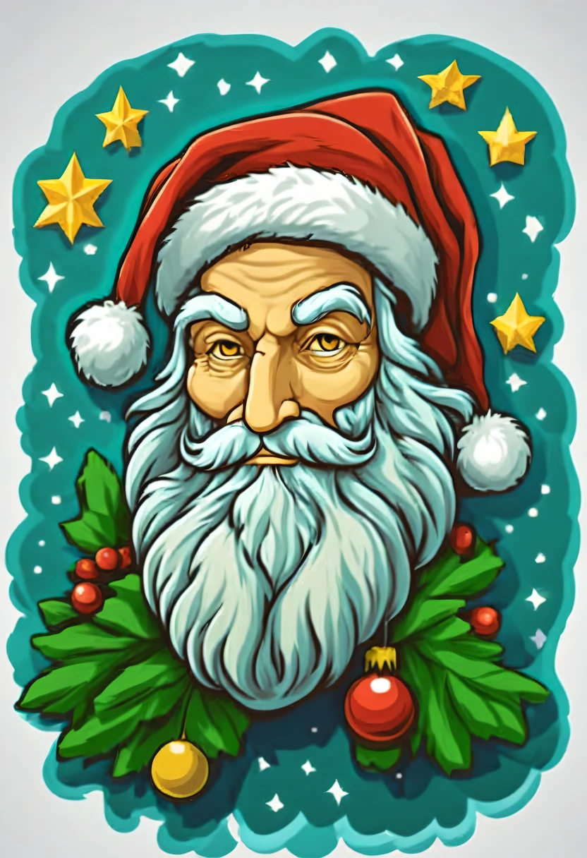 Leonardo style, One sticker, christmas,Vector graphics