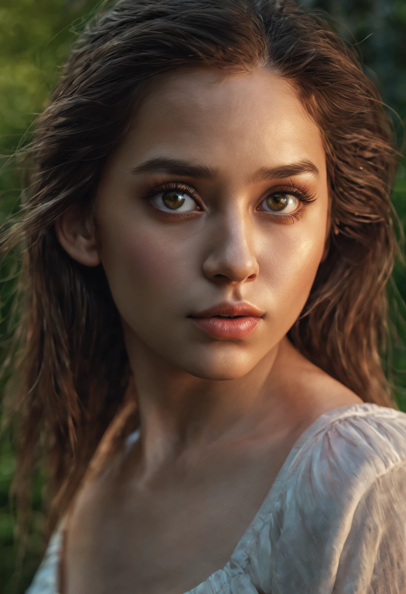 a beautiful woman with natural imperfections, soft skin, freckles, beauty marks, tousled hair, wandering gaze, natural light, natural environment, serene, calming, nostalgic, warm tones, cinematic, masterpiece, highly detailed, photorealistic, 8k