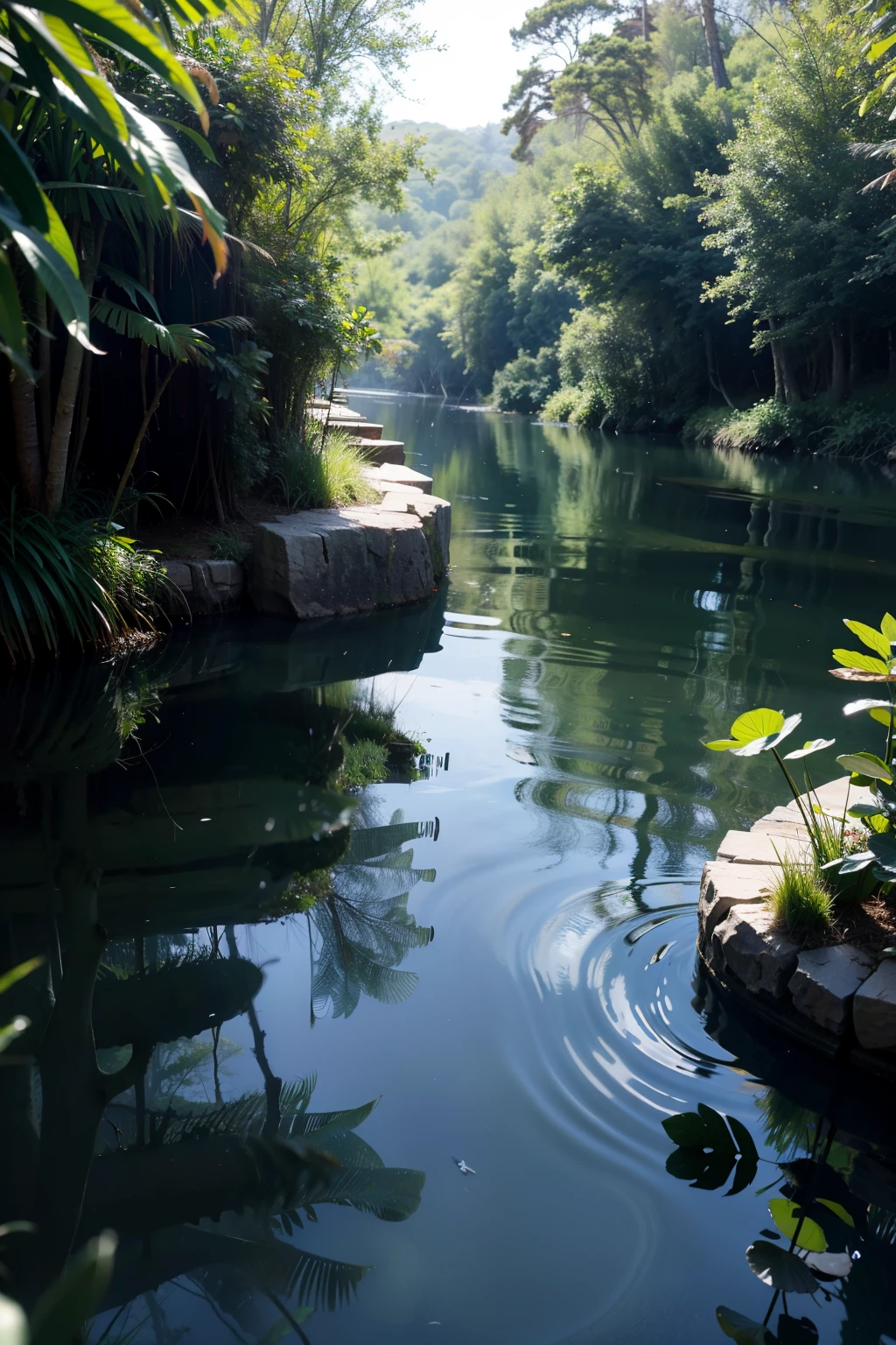 The forest is submerged by the sea