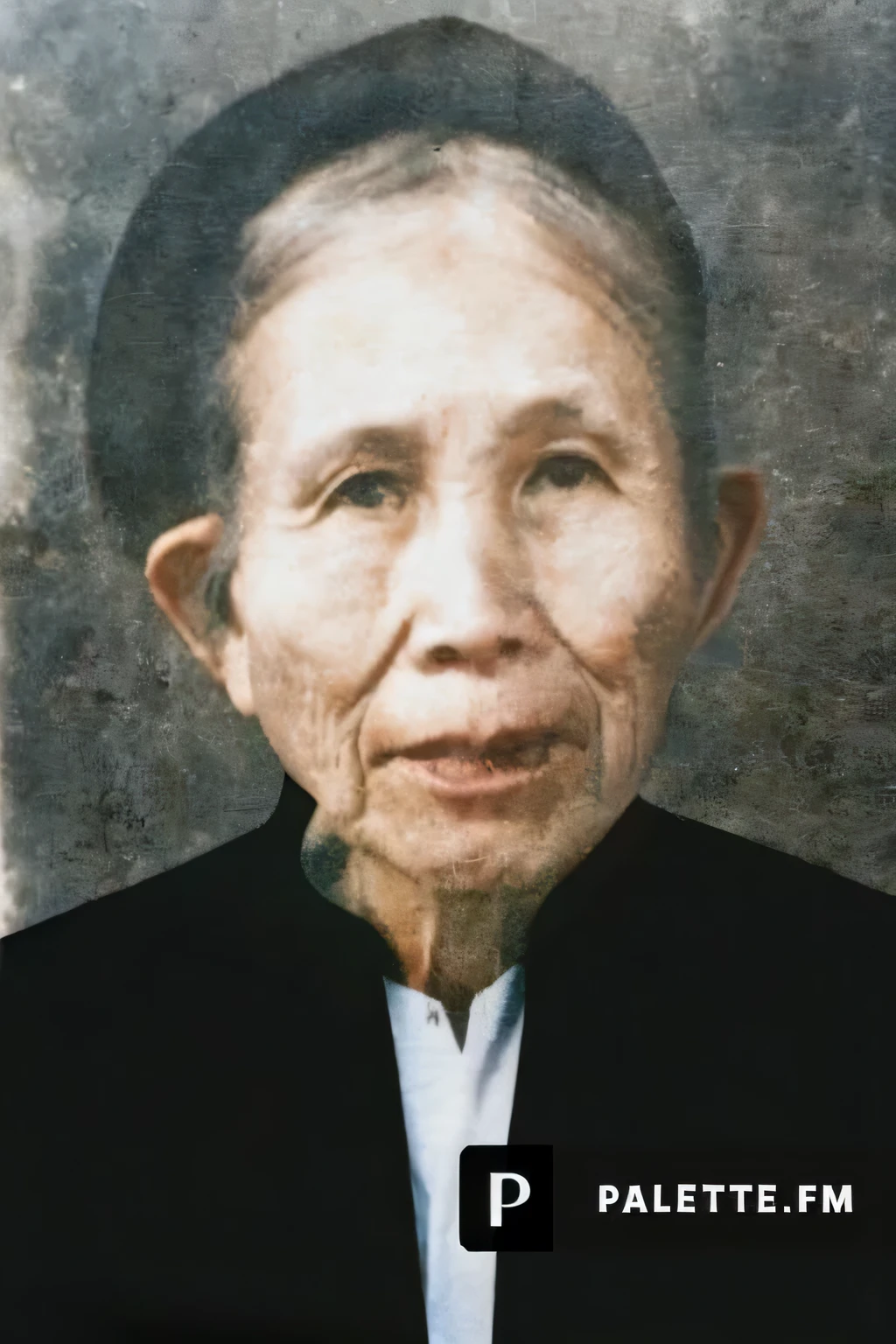 arafed photo of a woman with a black jacket and white shirt, photo of a woman, dao trong le, inspired by Ruth Jên, old woman, song nan li,  ling, vietnamese woman, old lady, an old lady, an old lady with red skin, qiu fang, close - up portrait, inspired by Liu Jue