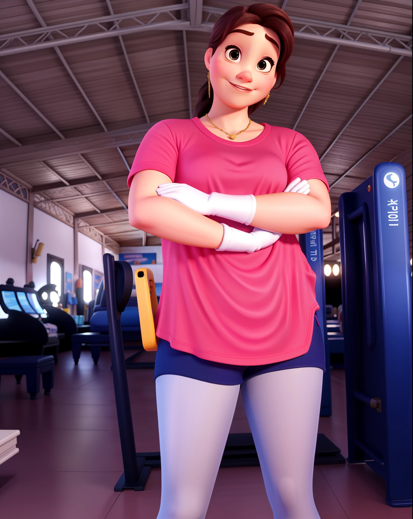 MULHER E FITNESS COM CABELOS ESCUROS E OLHOS ESCUROS DISNEY PIXAR. alta qualidade melhor qualidade