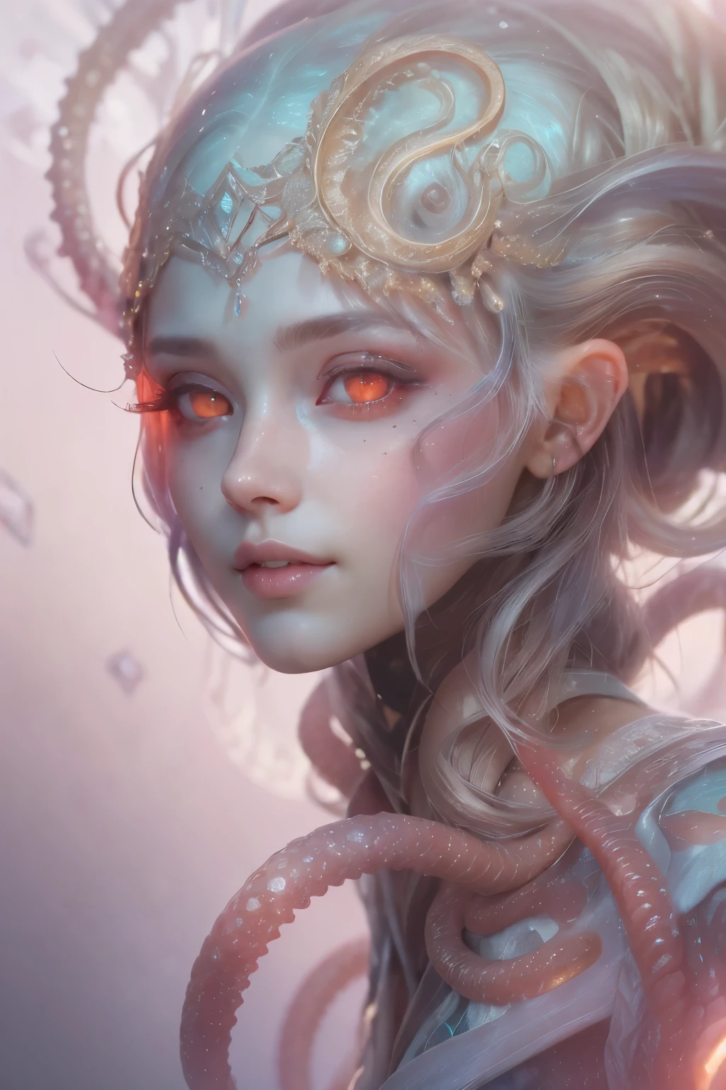  ((best quality)), ((masterpiece)), (detailed), 1girl, off-shoulder sweater, a fairy, various different types of insect wings, NSFW，Small space，Covered with tentacles, Tentacles around the body, many tentacles, captured by tentacles, bound, Fine details，Tentacled，Tied with tentacles, drooling，Crying，Detailed body，Full limbs，NSFW, wild environment, jungle, terrifying natural environment, horrific nature, fairy catcher, fairy trapper