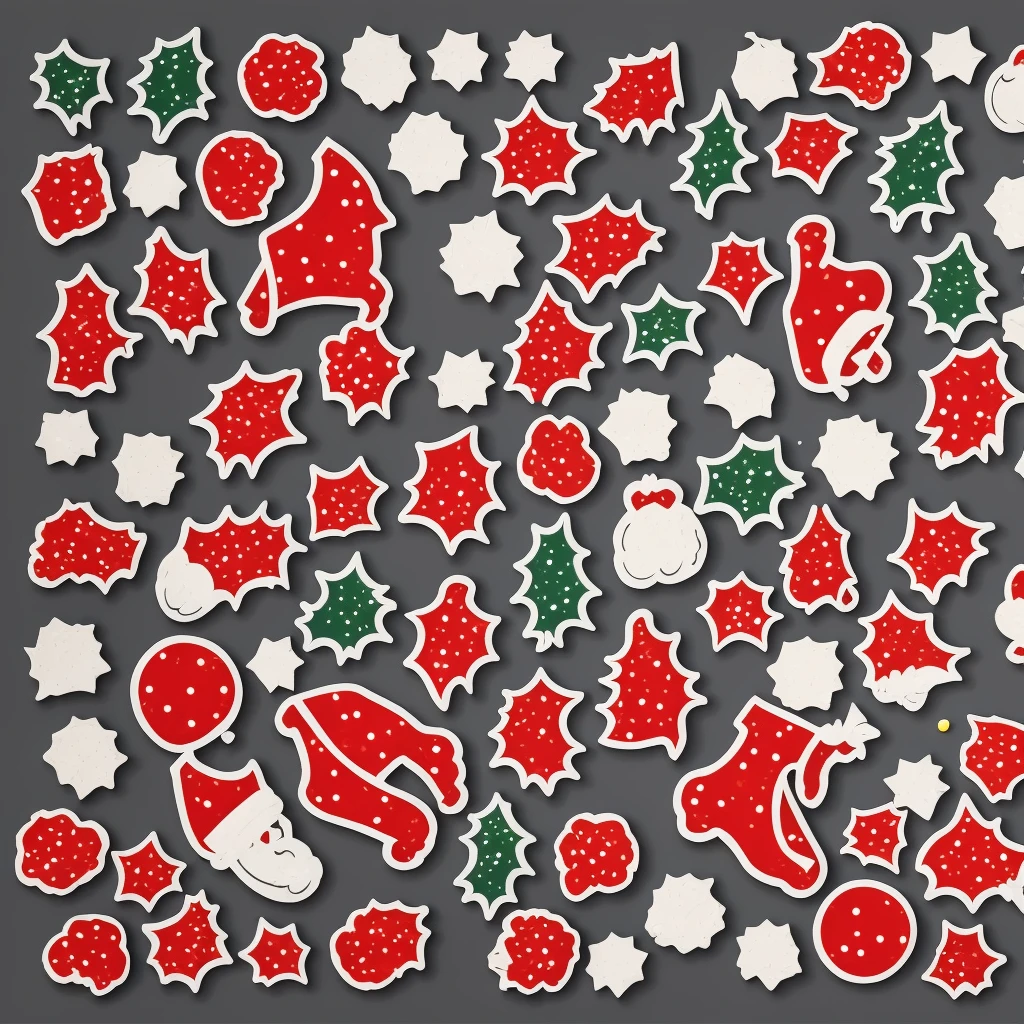 multiple stickers,super complex,Christmas decoration,Christmas tree,cute elk,cute santa claus,Cane sugar,Christmas balls,Ribbon,Bow,top-quality,Extremely fine,white backgrounid