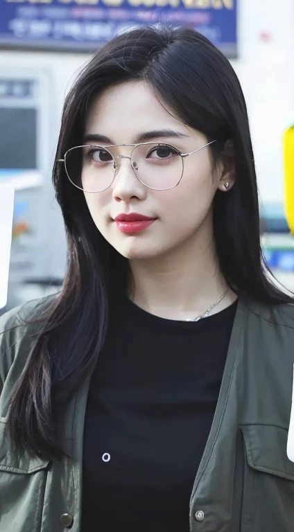 a close up of a woman with glasses holding a cell phone, jaeyeon nam, heonhwa choe, bae suzy, lee ji-eun, lee ji - eun, kim doyoung, park ji-min, jiyun chae, sangsoo jeong, jinyoung shin, shin min jeong, wan adorable korean face, hwang se - on, kim hyun joo