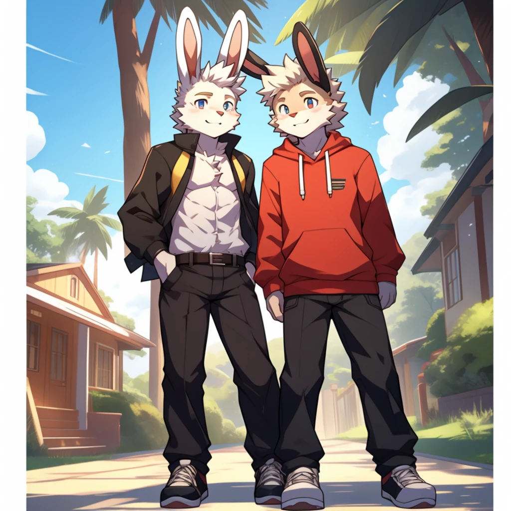 white skin,(rabbit ears),teenager,shota,rabbit,rabbit furry,male,rabbit,white fur,white skin,full body
