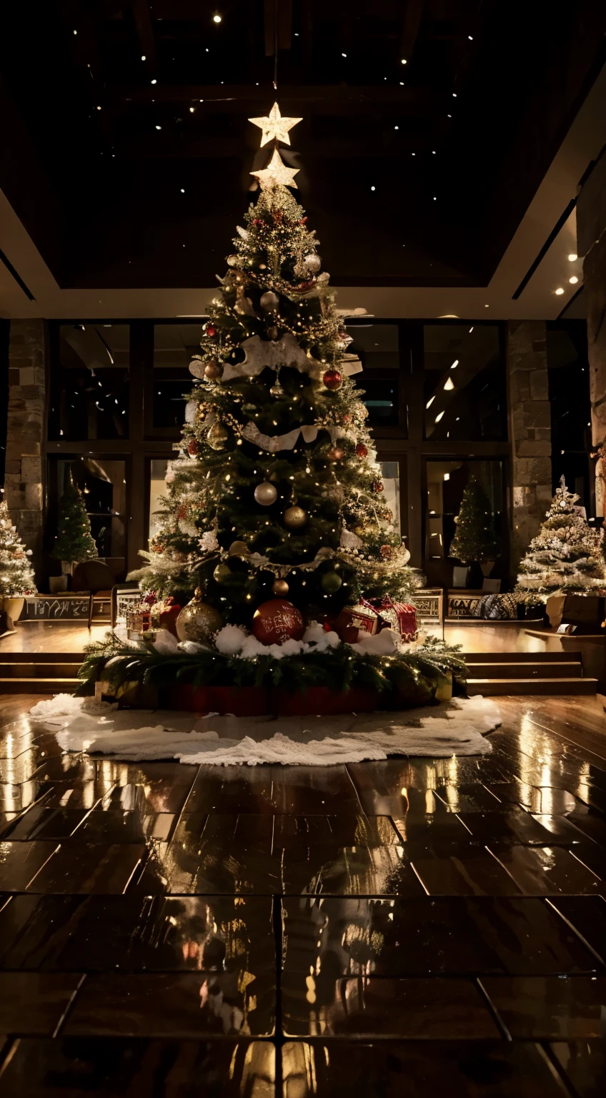 Add text " Merry Christmas" on the floor