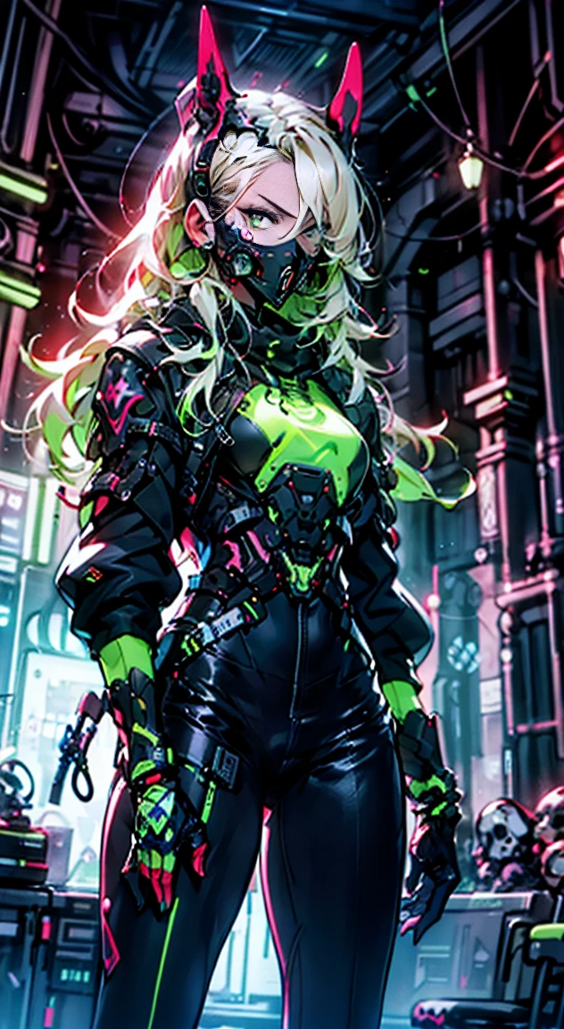 8K,Ultra Detail,ultra-quality,ultra precision,ultimate masterpiece,GAL,big boobs,big Thigh,white leather jacket,jeans,twin tail(blond&pink mix),cool Graffiti on the wall,Cyber punk street,