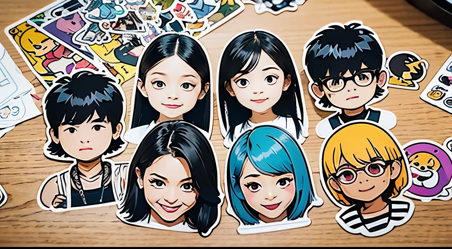 Detailed creation of Generation A, Realistic stickers of encoded characters