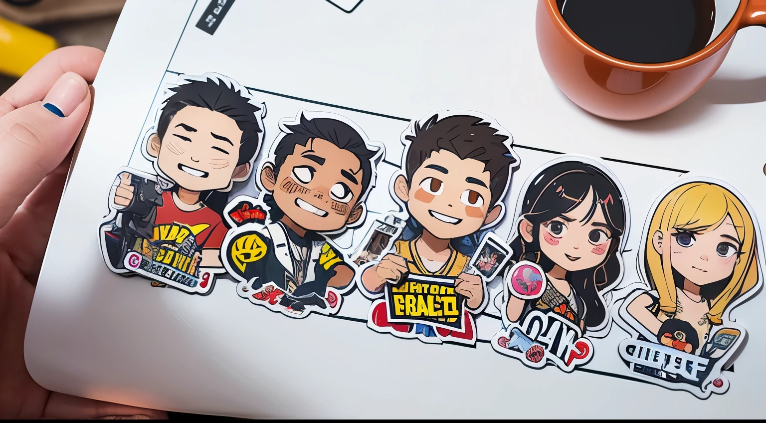Detailed creation of Generation A, Realistic stickers of encoded characters