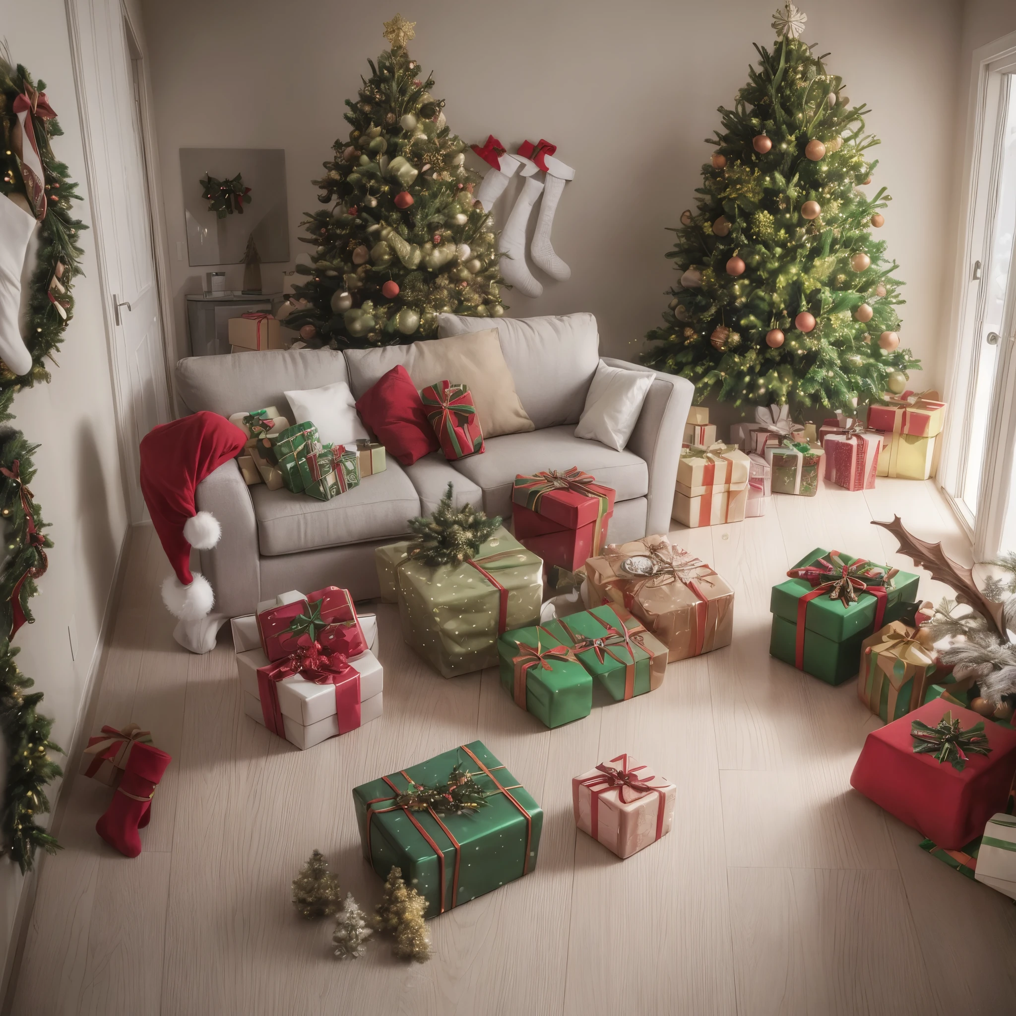 (christmas:1.5),Modern living room design for small apartments