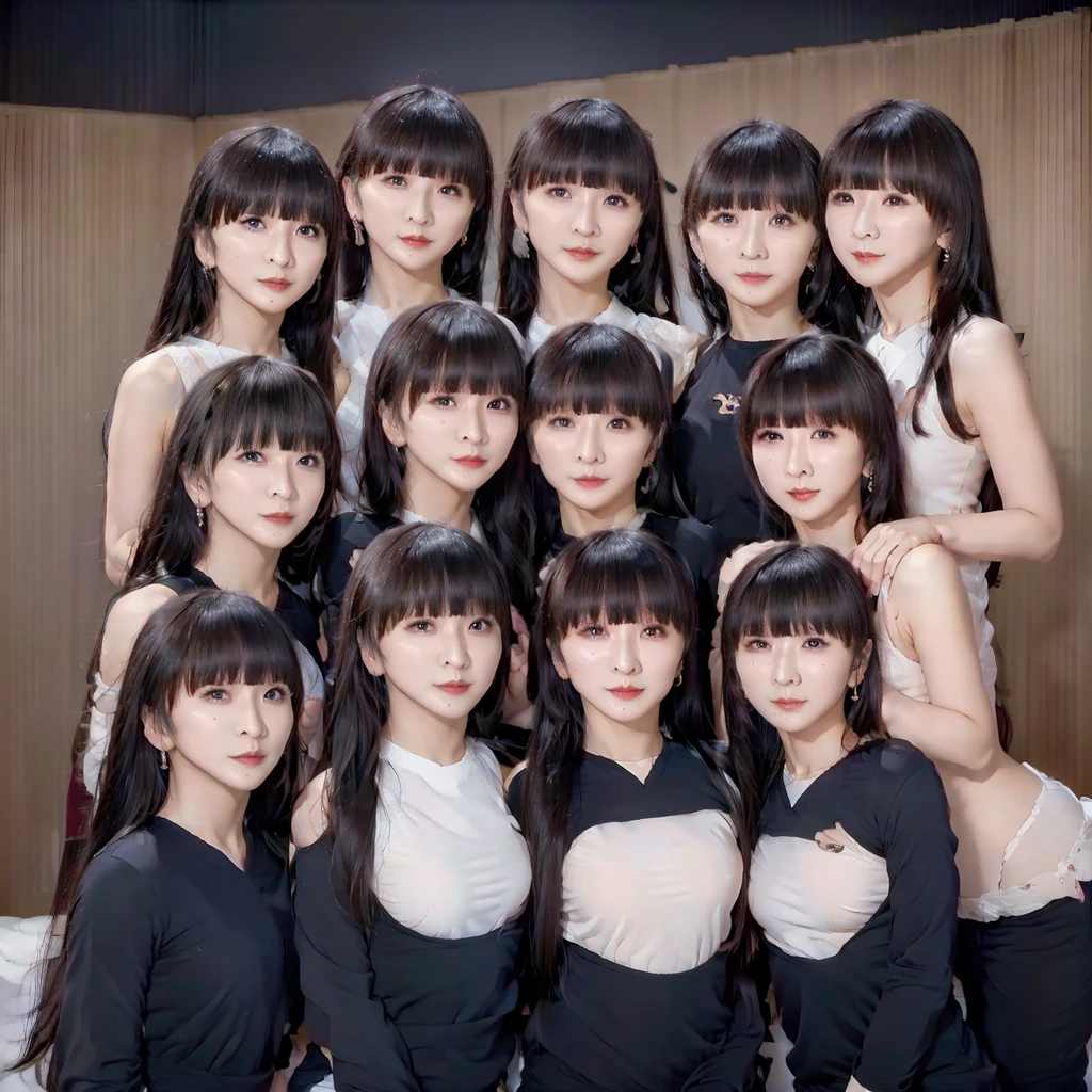 Raw photo、(((multiple girls))),((((6+girls)))),((((100girls)))),(((1000girls)))、((((100 Girls))))、Women only、The same face、(((5years old)))、japanes、A dark-haired、100 cute girls、a smile、same person、(((Large group)))、(((chiquita)))、(((toddlers)))