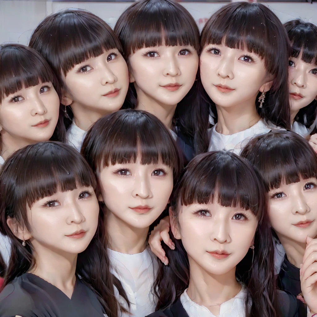 Raw photo、(((multiple girls))),((((6+girls)))),((((100girls)))),(((1000girls)))、((((100 Girls))))、Women only、The same face、(((5years old)))、japanes、A dark-haired、100 cute girls、a smile、same person、(((Large group)))、(((chiquita)))、(((toddlers)))