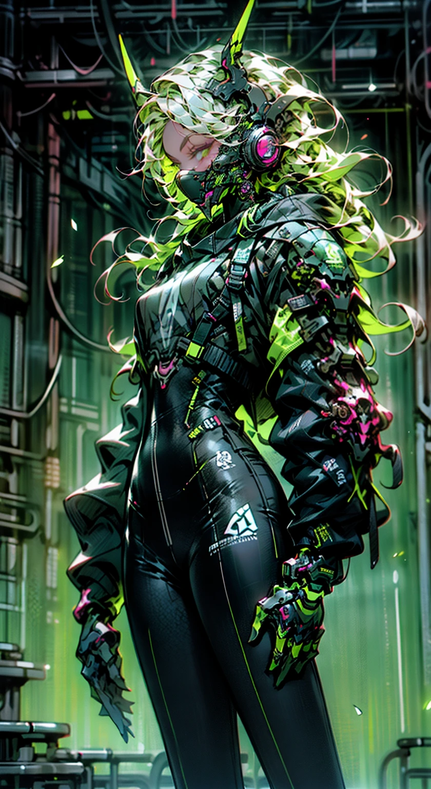 1 girl wearing a cyberhelmet, trapped within a cocoon made of silk, spider web