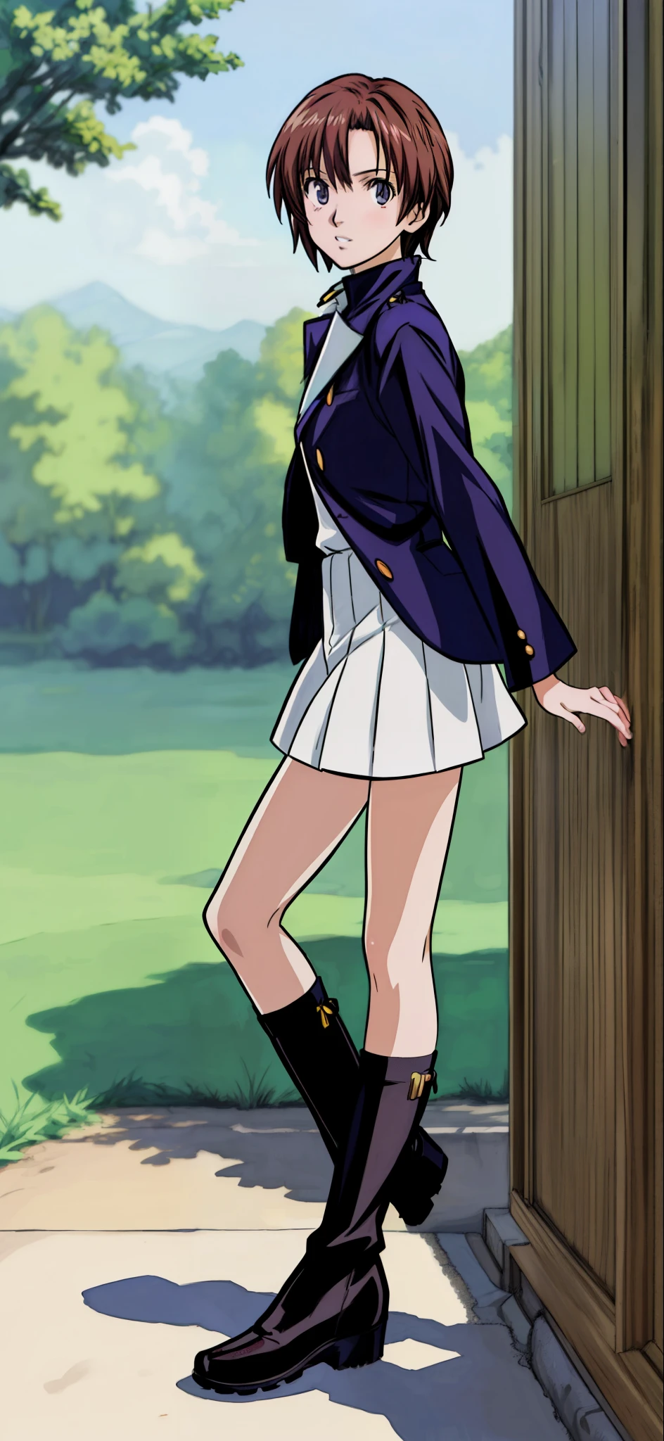 (Best Quality,4K,8K,hight resolution,masutepiece:1.2), Ultra-detailed, (Realistic,photoRealistic,photo-Realistic:1.37), meadow girl, embarrassed,pink long skirt dress, ,White Socks,Black short boots,Beautiful detailed eyes, Beautiful detailed lips, extremely detailed eye and face, long eyelashes, Realistic anime 3D style, Smooth Anime CG Art, Digital rendering by Makoto Shinkai, Moe Anime Art Style, photoRealistic rendering of an anime girl, Shinkai Makoto style, Cute anime girl visuals, Realistic young anime girl, girl fan art, Created by Anime Artist'studio of.