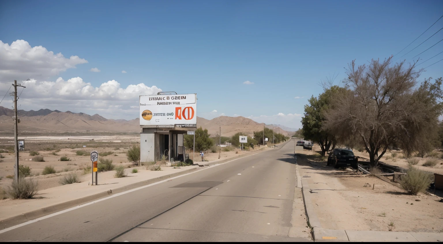a picture of a road in the desert, above it a billboard that says "Road 90" and next to a small sign that says it is km 40 and above all an inscription "May you always know where you are, with love - Gindi Towers Maintenance Team TLV