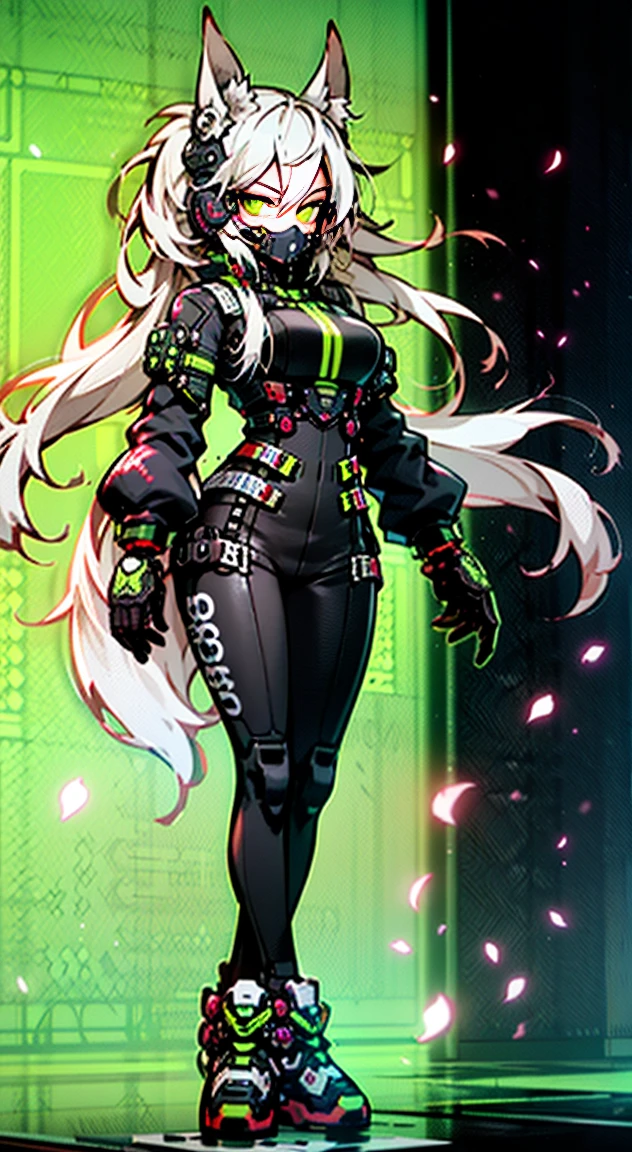 8K,Ultra Detail,ultra-quality,ultra precision,ultimate masterpiece,wolf Girl,big boobs,big Thigh,bomber jacket,long leather pants,long twin tail(blond)(innercolor of pink),cool Graffiti on the wall,Cyber punk mask,Theme of Cyber Punk,stylish Action,beat down,