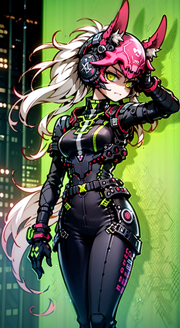 8K,Ultra Detail,ultra-quality,ultra precision,ultimate masterpiece,wolf Girl,big boobs,big Thigh,bomber jacket,long leather pants,long twin tail(blond)(innercolor of pink),cool Graffiti on the wall,Cyber punk mask,Theme of Cyber Punk,stylish Action,punching,
