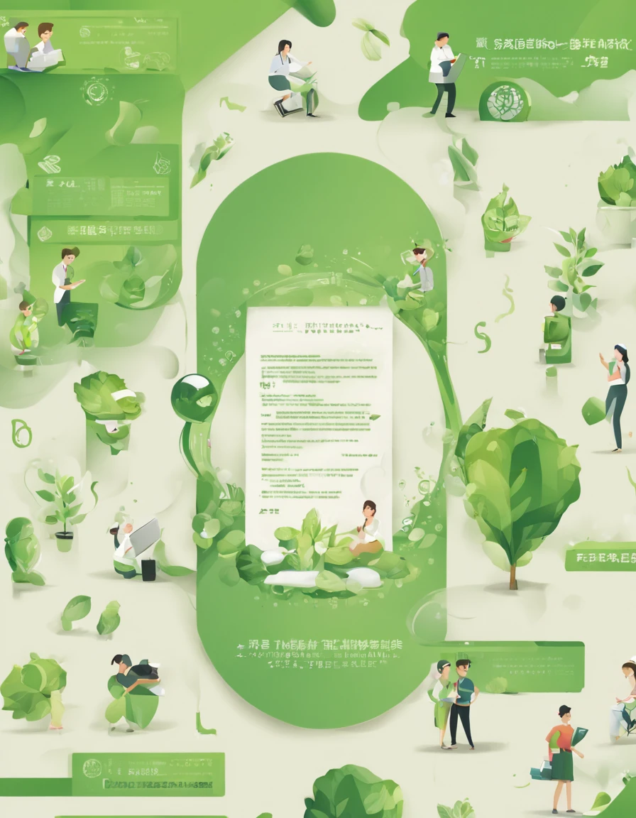 Fresh green as the main tone，Appeal to people in a compelling way to support healthy growth，Reject harmful information。 The whole picture is set against the background of a huge green bookmark，Focus on the bookmark。The bookmark has a carefully designed pattern printed on it，Represents healthy growth and positive information。The theme of the  is printed in large fonts in the middle of the pattern.：&quot;Nursing helps healthy growth，Reject harmful information”。 around bookmarks，Depicts elements that symbolize harmful messages，as broken、poisonous barrel、restless social media icons and more。These elements are treated with muted colors and blurred edges，Contrast with the bright green bookmark，Highlight their negative impacts。 In the center of the screen，Added illustrations of several children，They have smiles and happy expressions，reading book、Participate in useful activities，Show healthy growth。They are surrounded by light，Symbolizes their acquisition of knowledge、growth process。 At the bottom of the poster，Using concise text to illustrate the slogan of Operation Green Bookmark：&quot;Building a health information environment together，Protecting our future”