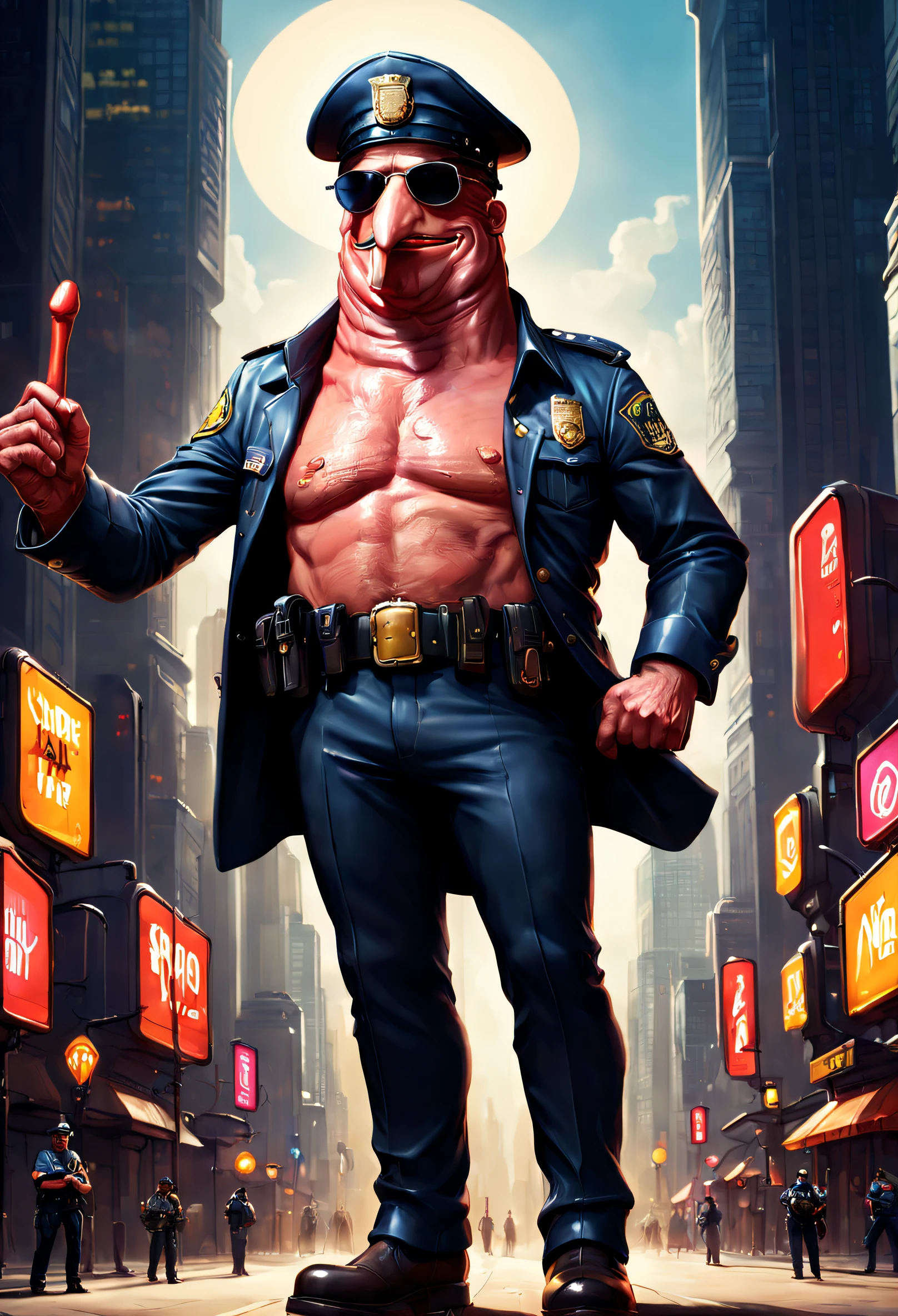 An anthropomorphic penis cop, HD
(boardgame artwork:1.1, vibrant colors, detailed illustrations), ultra-detailed, (fantasy, cartoony, humorous:1.2), playful atmosphere, (police uniform:1.1, distinguished hat, badge, sunglasses:1.1), anatomically correct, (muscular body:1.1, expressive face, proud stance:1.1), vibrant background, dynamic composition, (cityscape:1.1, skyscrapers, bustling streets), (neon lights:1.1, glowing signs), dramatic lighting, (shadows:1.1, contrast:1.1), (HD quality, high-res, detailed texture:1.2).
I'm really looking forward to seeing what Stable Diffusion comes up with!
