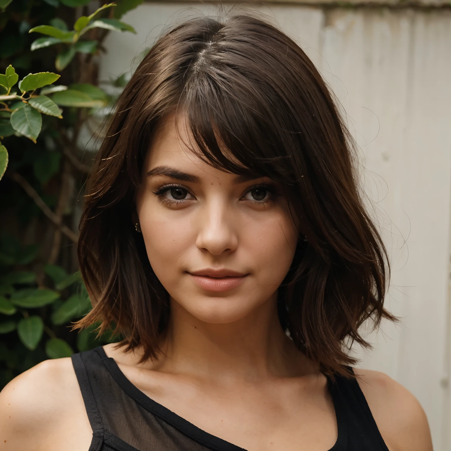 Gere uma linda mulher de cabelo curto