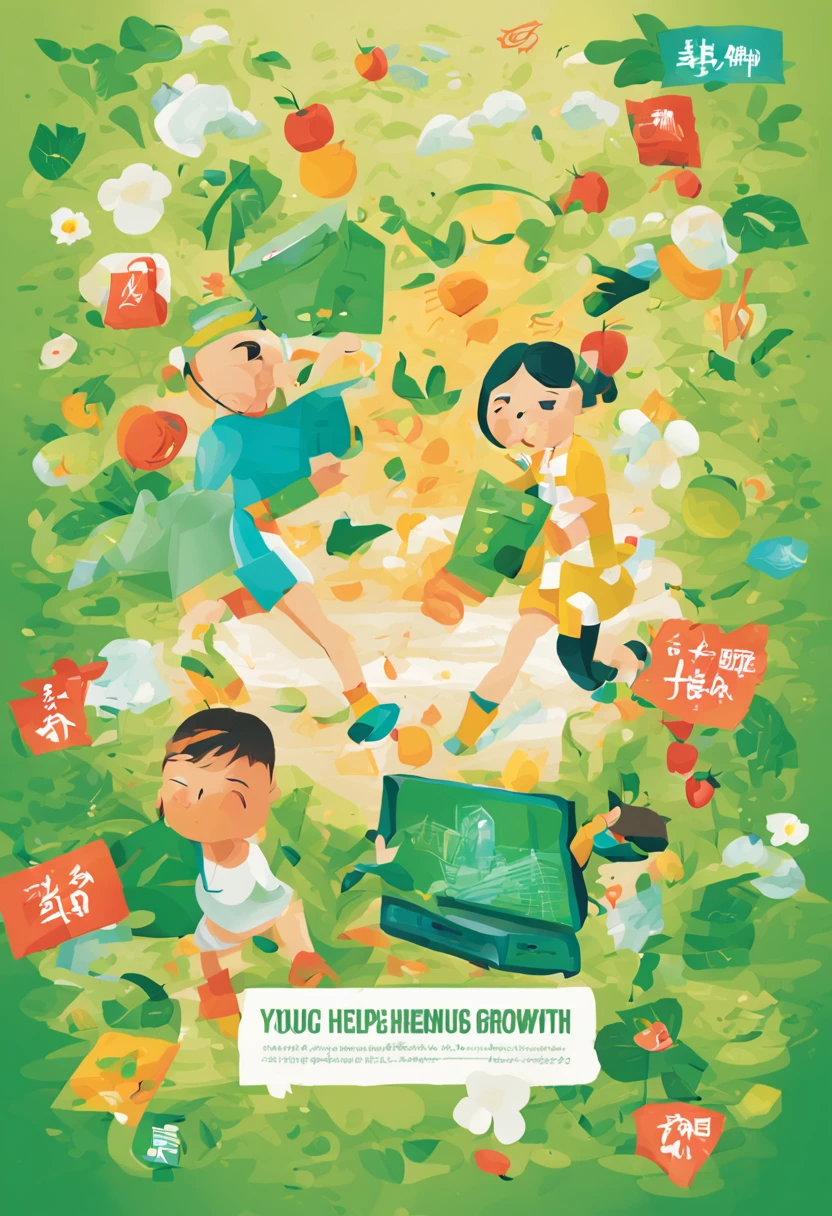 The overall tone of the poster is mainly fresh green，Present an atmosphere of health and growth。In the center of the poster，I designed a big green bookmark pattern，Symbolizes the blocking and filtering of harmful information。
The bookmark depicts a happy child，With a smile，body fitness，Represents healthy growth。behind it，Labeled &quot;Nursing to help healthy growth，The slogan &quot;Reject Harmful Information&quot;。The slogan is presented in an elegant font，Raise people's attention。
Around the perimeter of the poster，depicting a sealed television，It&#39;s marked with harmful information，to emphasize the need for the dissemination of harmful information。Some health icons are also depicted，Apple, for example，Sports equipment，Flowers, etc，to reflect the importance of healthy growth。
Enfim，At the bottom of the poster，Added  details and slogans，Such as activity time、Places and a call to action for healthy growth。