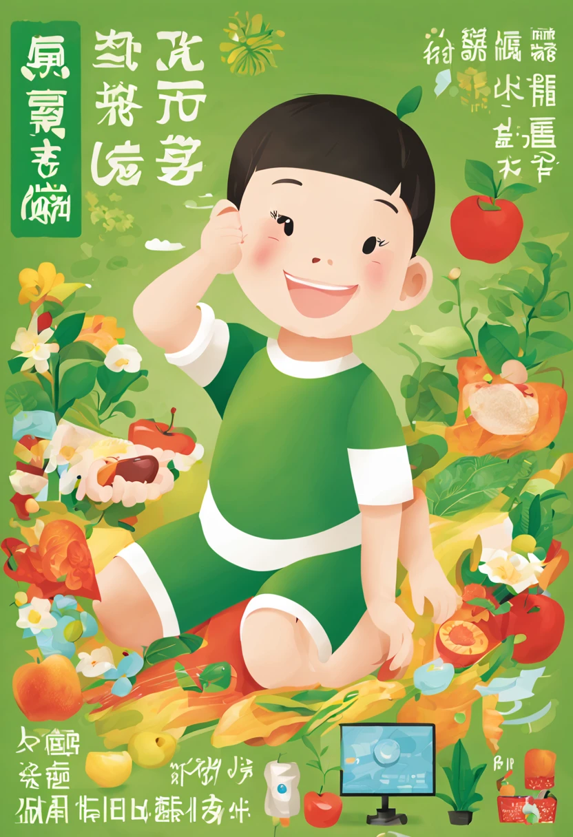 The overall tone of the poster is mainly fresh green,Present an atmosphere of health and growth。In the center of the poster,I designed a big green book pattern,Symbolizes the blocking and filtering of harmful information。
The book depicts a happy ,With a smile,body fitness,Represents healthy growth。behind it,Labeled "Nursing to help healthy growth,The slogan "Reject Harmful Information"。The slogan is presented in an elegant font,Raise people's attention。
Around the perimeter of the poster,depicting a sealed television,It's marked with harmful information,to emphasize the need for the dissemination of harmful information。Some health icons are also depicted,Apple, for example,Sports equipment,Flowers, etc,to reflect the importance of healthy growth。
Enfim,At the bottom of the poster,Added details and slogans,Such as activity time、Places and a call to action for healthy growth。