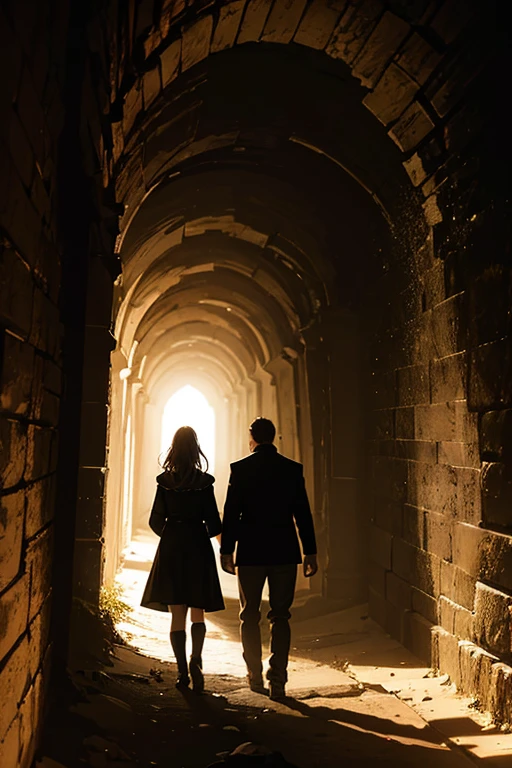 Two people walking in a dark tunnel with lights on, movie still dnd, In a cave. underexposed, movie still movie, Still from a live action movie, screenshots from movies, cinematic Film still from, Still in the movie, The movie is still in 8k, Still in the movie, taken from movie, Horror movies remain