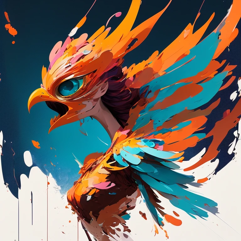 phoenix 3d render Pixar stylemodel made of Hiroaki Takahashi art ultra perfect composition 3d liquid detailing fluid acrylic by Greg Tocchini, James Gilleard, Joe Fenton Kaethe, Butcher Bosch, Dan Mumford, Kandinsky art style [collage] [splatter] [streak] [crop] [cut]