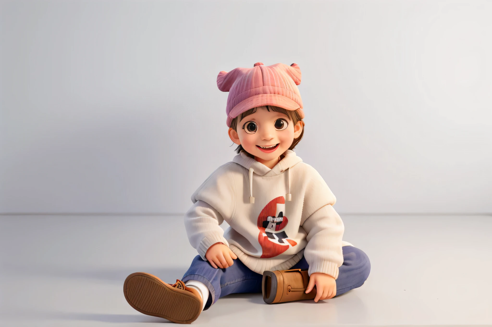 laughing girl with hat