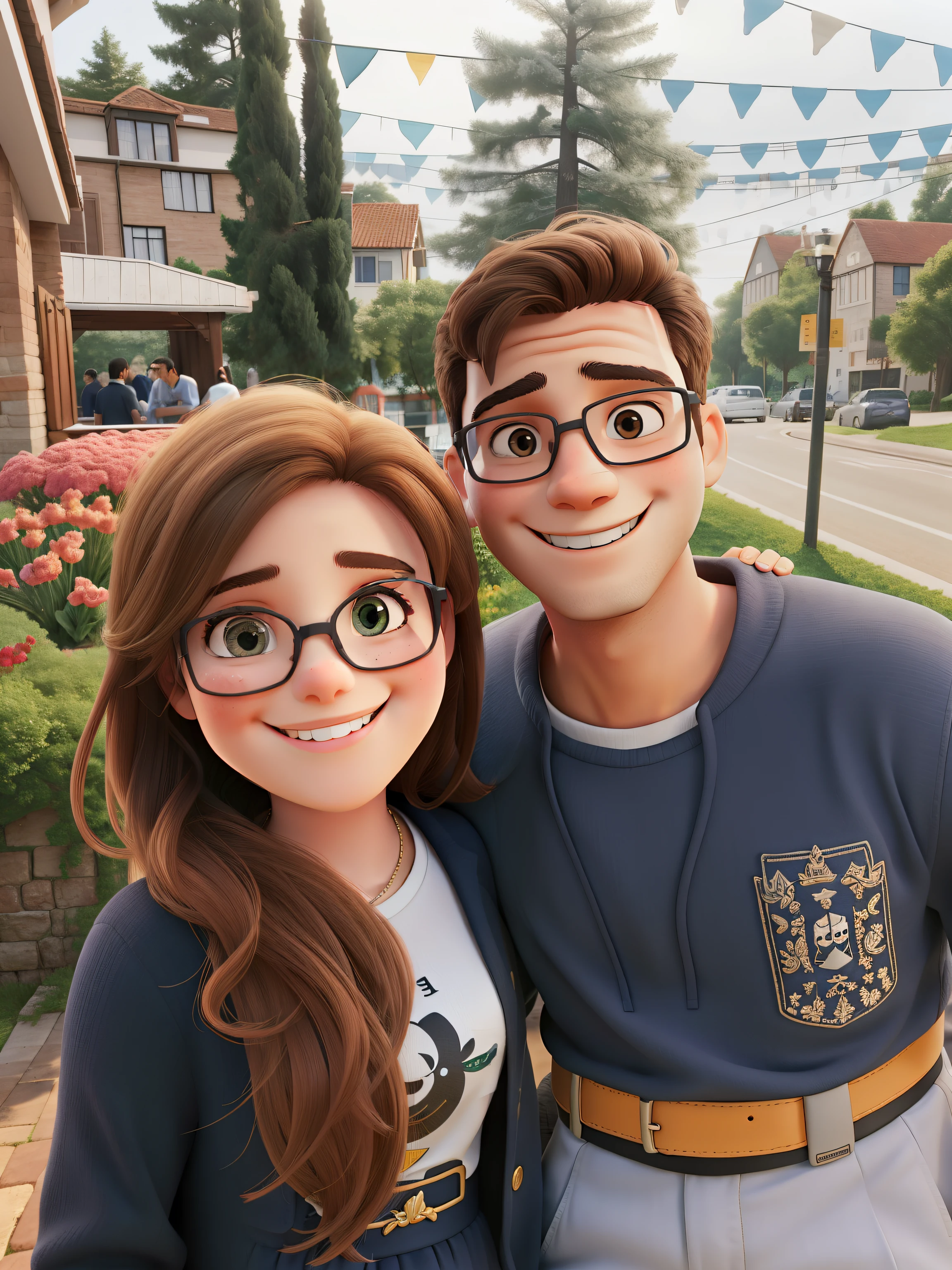 Couple smiling