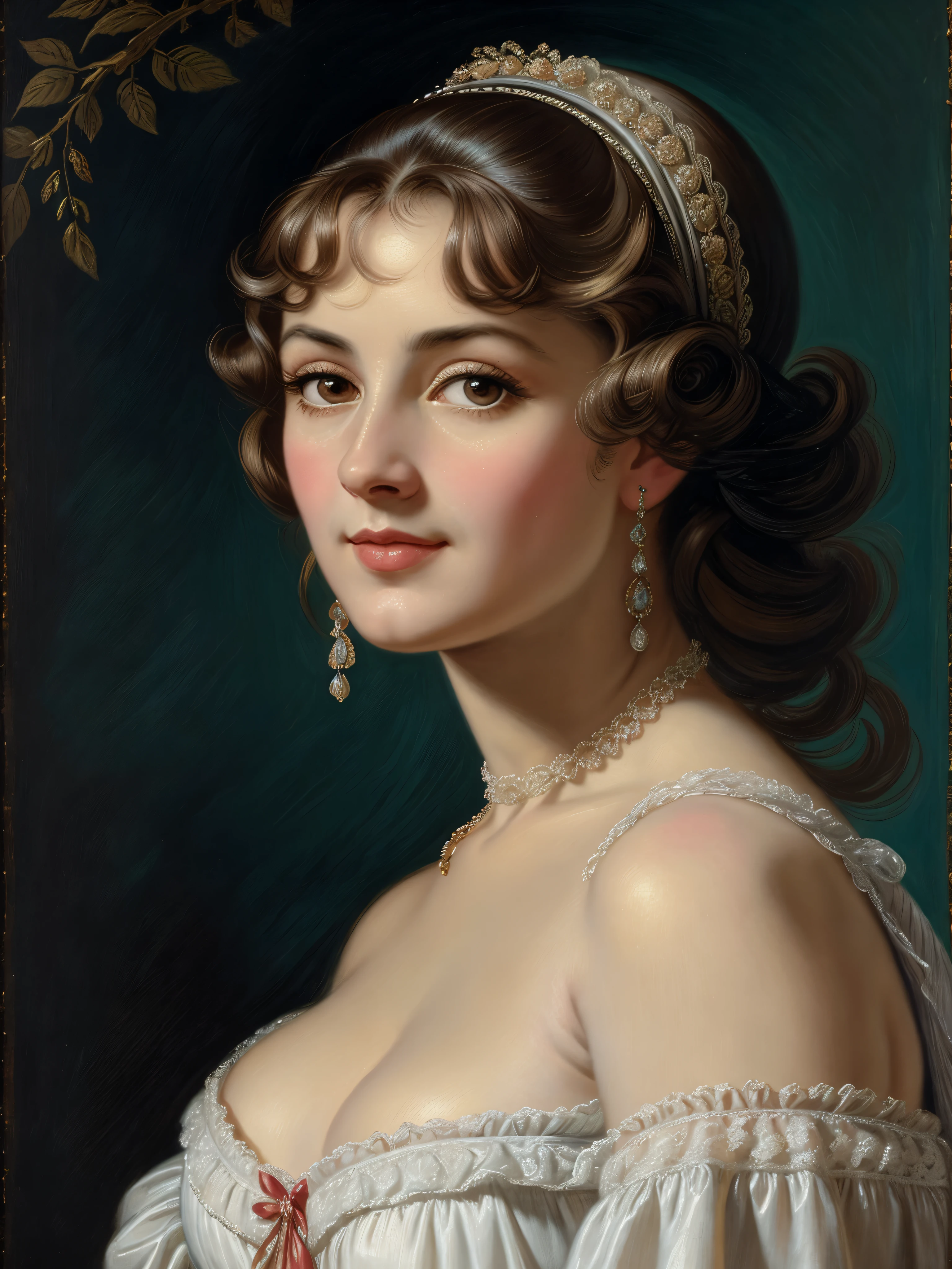 An extremely attractive 50s years old woman, highly detailed painting, portrait, artwork by Francois Boucher, by Peter Paul Rubens, masterpiece, highly appreciated artwork, highly detailed, best quality,