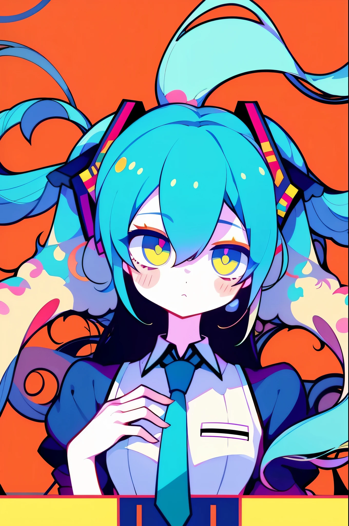 anime girl with blue hair and a tie posing for a picture, anime moe artstyle, 2 d anime style, mikudayo, sona is a slender, hatsune miku, hatsune miku portrait, portrait of hatsune miku, miku, 2 d art, 2d art, anime style 4 k, nightcore, vocaloid, 2 d anime, seductive anime girl, merry Christmas, one girl