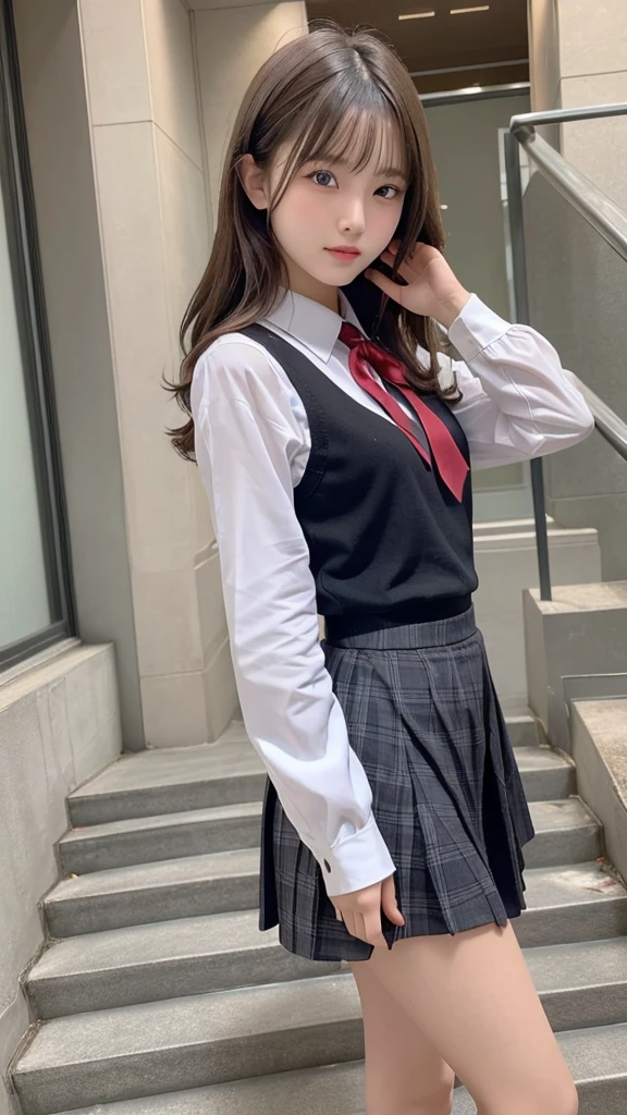 (32k,high detal,high detal、masterpiece,The attention to detail,FULL-BODY ESBIAN,独奏:1.6),RAW photogr & realistic atmosphere,The beautiful深蓝色眼睛,Detailed mouth,glossy lips,Detailed eyebrows,Delicate fair skin,Every detail shines,The eyes are drawn in great detail、azureblueeyes,非常The beautiful眼睛,詳細な唇、非常The beautiful脸,The face is very well-proportioned、lifelike face,闪亮The beautiful嘴唇, Realistic Young gravure idols, Very beautiful schoolgirl, ,medium beautiful, Young gravure idols, Young gravure idols, The beautiful, Cute and sexy16-year-old female student,Wet with,Red face,Incredibly beautiful16year old girl,short cut,curlies,Brown shiny hair,(Climb the stairs of the station,Climb stairs, You can see yours on camera,The beautiful 16-year-old female student,The lace is clearly visible:1.7),(Wearing a loose black schoolgirl uniform:1.6),(,Good shape, I'm in a hurry,Almost crying,Moist eyes:1.5),(Pay attention to the buttocks and thighs in the back,Close from below,带着相机Climb stairs,taken from below,Hold the skirt with your hands,Visible.,Climb stairs an eye on the future:1.8)