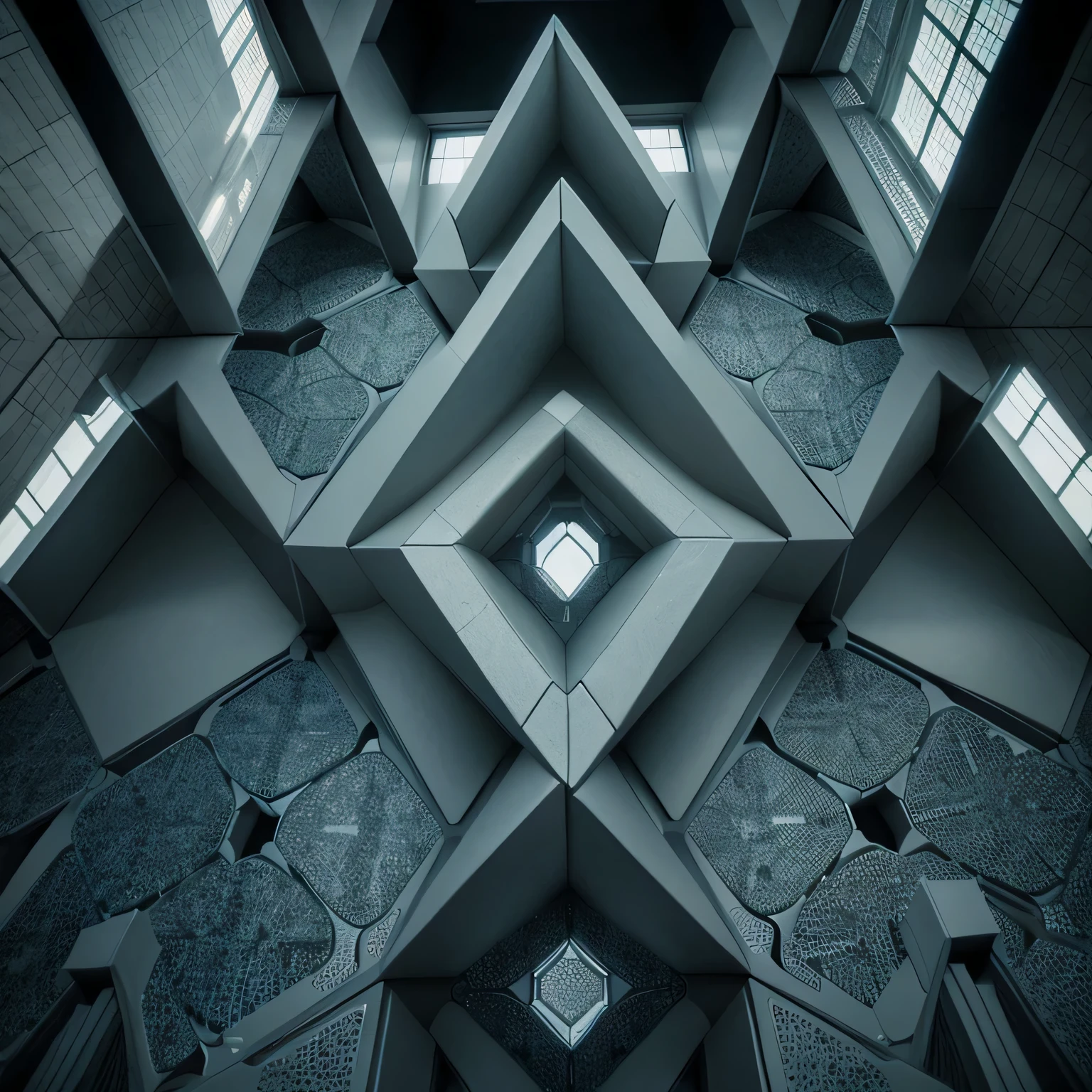 Instructions for the AI:
Understand the Concept:
Begin by grasping the essence of tessellation. Explain to the AI that tessellation involves covering a surface or plane with shapes that fit together perfectly, without gaps or overlaps.
Highlight the inspiration behind Escher’s work: his visit to the Alhambra, where he studied intricate tile designs.
Building Blocks: Regular Polygons:
Introduce the concept of regular polygons (e.g., triangles, squares, hexagons) as the fundamental building blocks.
Explain that these polygons tessellate seamlessly, forming the basis for Escher’s art.
Transformation Techniques:
Describe the transformation techniques used by Escher:
Reflection: Shapes mirrored across a line.
Rotation: Shapes rotated around a central point.
Translation: Shapes shifted without changing their orientation.
Emphasize that Escher combined these transformations to create variations of a basic shape.
Gradual Simplification: From Complex to Simple:
Walk the AI through Escher’s process:
Start with intricate figures.
Gradually simplify them, transitioning toward regular hexagons or other simpler shapes.
This gradual transformation adds depth and complexity to the final artwork.
Visual Illusion: The Magic of Alignment:
Discuss the optical illusion aspect:
By aligning shapes meticulously, Escher made it appear as though one figure served as the background for another.
The viewer’s mind is challenged, trying to discern the layers and connections.
The Challenge: Create an Escher-Style Tessellation:
Task the AI with generating a tessellation that adheres to the following guidelines:
Use regular polygons (e.g., triangles, squares, or hexagons).
Employ transformations (reflection, rotation, translation) to create variations.
Gradually simplify shapes.
Achieve an interlocking effect.
Aim for optical intrigue.
Artistic Freedom:
Encourage the AI to infuse its own creativity while staying true to Escher’s spirit.
Remind it that the goal is not mere replication but inspired i