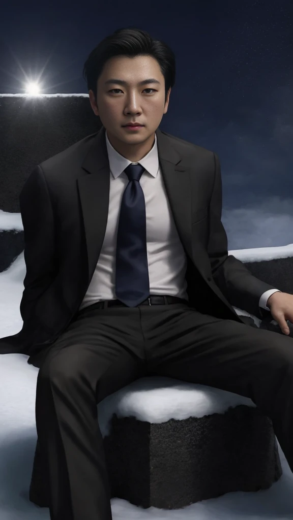 There is a man wearing a shirt and tie standing in the snow, profile picture 1024px, Portrait shooting, movie 4k wallpaper, movie 4k wallpaper, Red and movie lighting
