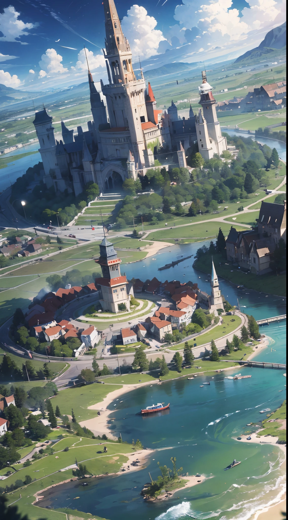 ​masterpiece、(detaileds、hight resolution、top-quality)、（女の子 1 人：1.5）、A country in the world of swords and sorcery, where magic and monsters are commonplace。 It's a world where big wars have happened in the past.、People from neighboring countries who thought about coexistence and co-prosperity so that war would not occur again々It is a multi-race nation that was born by the collection of。 Therefore、The human、elvish、dwarves、beastmen, etc.、非常に多種多appearanceな種族で構成されている。 Before the metastasis, it was an island nation in the center of a huge lake.、湖の外周にある周辺各国からappearance々People and things were coming and going.。 Eta、Making the world a better place、Utilizing goods and technologies brought from various countries、appearance々Research and development、Exchanges were taking place。 After metastasis、Only the Saint Lake and the surrounding lakes were transferred to the Granschleide.、Saint Lake, which relied on neighboring countries for much of its supplies, was quick to々will be plagued by supply problems。 Although contacted Sirakena in search of supplies、Perceived as an enemy and attacked mercilessly。 Suddenly, St. Lake, who had his hands full defending against the fierce attack from Sirakena,「Comrades... Looking...」I heard a voice saying.。 Centrake relied on his voice to contact Fuentes.、Forming alliances。Eta、He moved to end the battle with Sirakrena.。