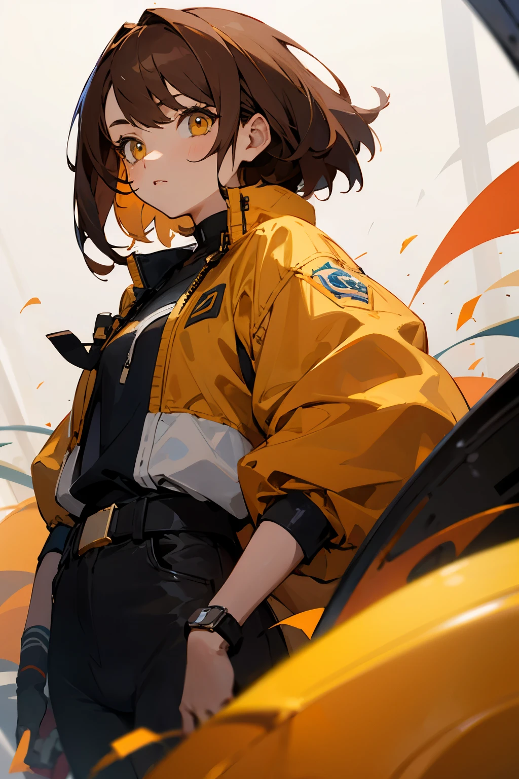 Girl with brown hair and Amber eyes