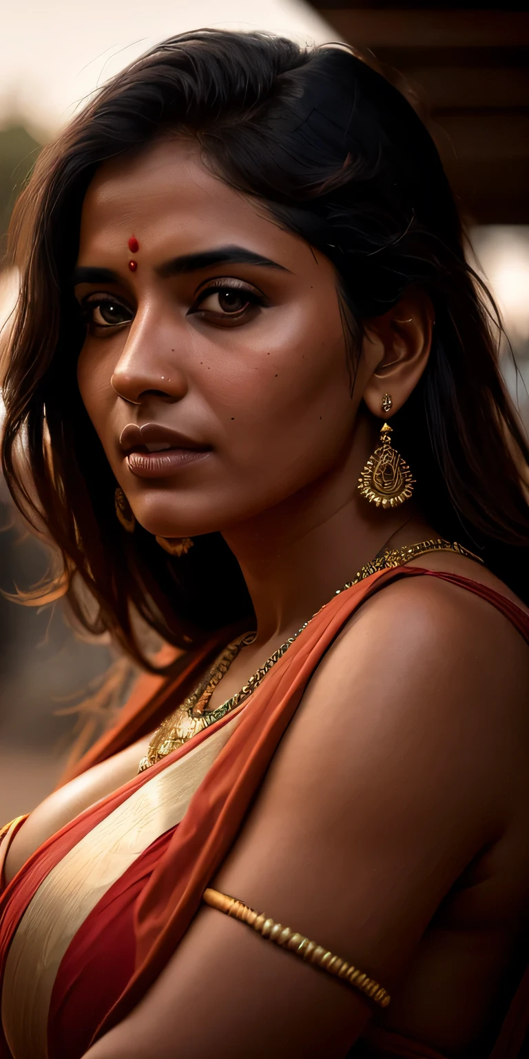 beautiful mature Indian college girl, in red saree, outside on beach, ((busty, sexy)), photorealistic, photo, masterpiece, realistic, realism, photorealism, high contrast, photorealistic digital art trending on Artstation 8k HD high definition detailed realistic, detailed, skin texture, hyper detailed, realistic skin texture, armature, best quality, ultra high res, (photorealistic:1.4),, high resolution, detailed, raw photo, sharp re, by lee jeffries nikon d850 film stock photograph 4 kodak portra 400 camera f1.6 lens rich colors hyper realistic lifelike texture dramatic lighting unrealengine trending on artstation cinestill 800,