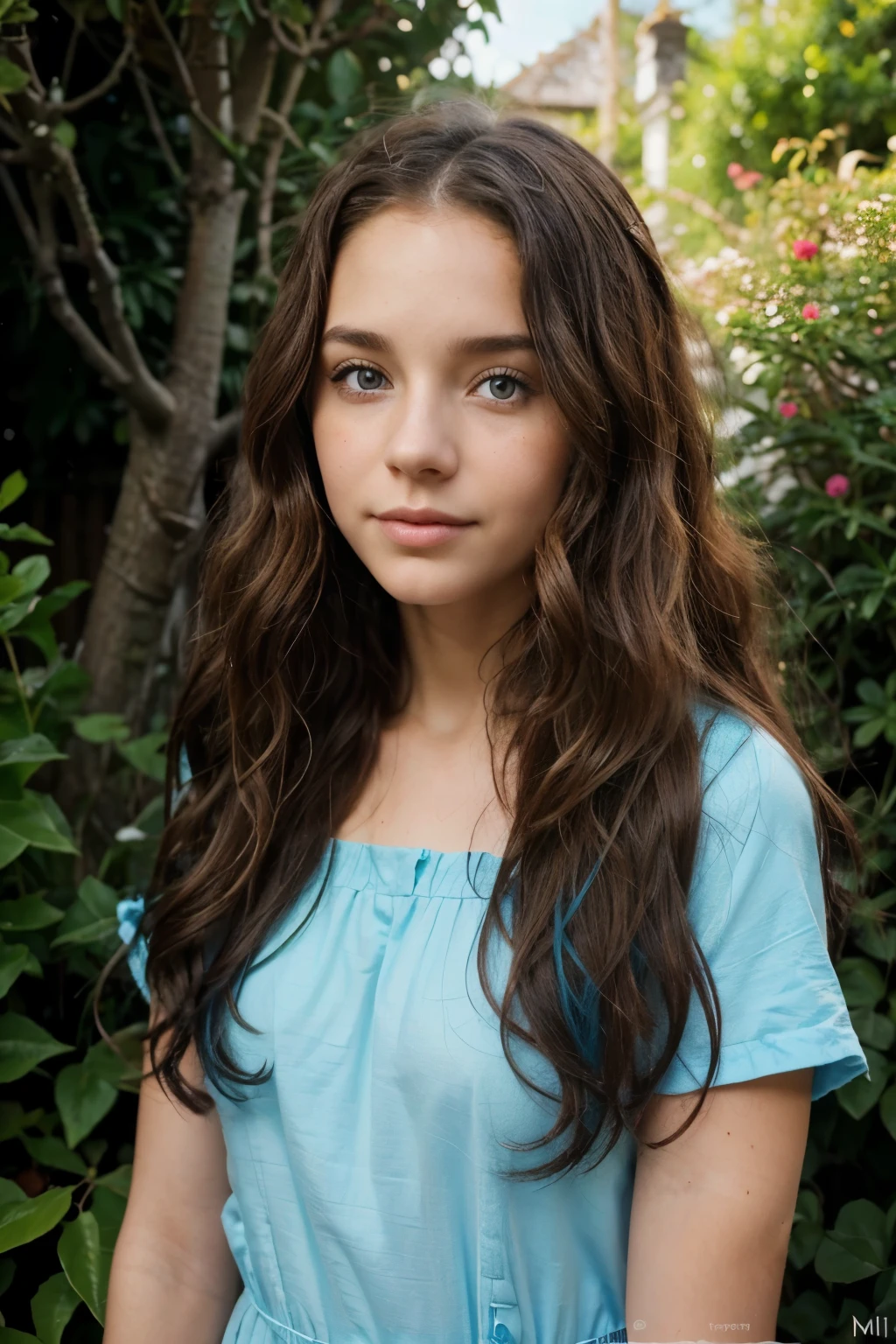 Crie uma personagem de 10 anos. Her hair is brown and curly, que ondulam suavemente conforme ela corre pelo jardim.
his eyes are as blue as the sky, overflowing with curiosity and imagination.
Betina is kind, optimistic and has a special connection with the magical beings of the garden.