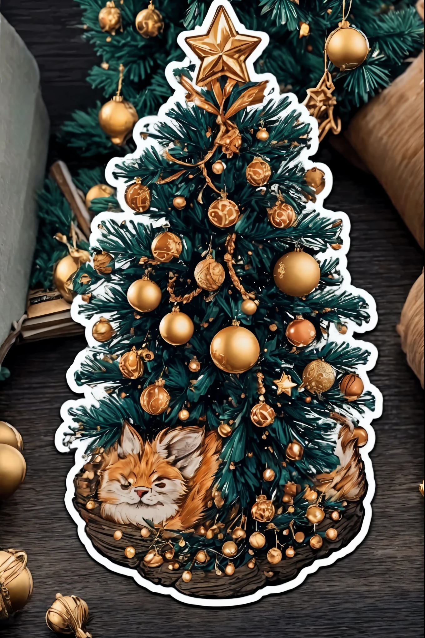 (Masterpiece in maximum 16K resolution), the best quality, (very detailed CG unity 16k wallpaper quality),(intricate detail:1.4), (extremely insane detail:1.4),(((Soft colors of highly detailed digital art:1.3))). | Sticker design, glossy finish, high-quality print, cheerful and bright designs, variety of shapes and sizes, suitable for decoration, capturing the spirit of the season, christmas Sticker, Christmas elements, 3D cartoon, enhance, intricate,Christmas Tree, Christmas Ribbon, Christmas Mistletoes.