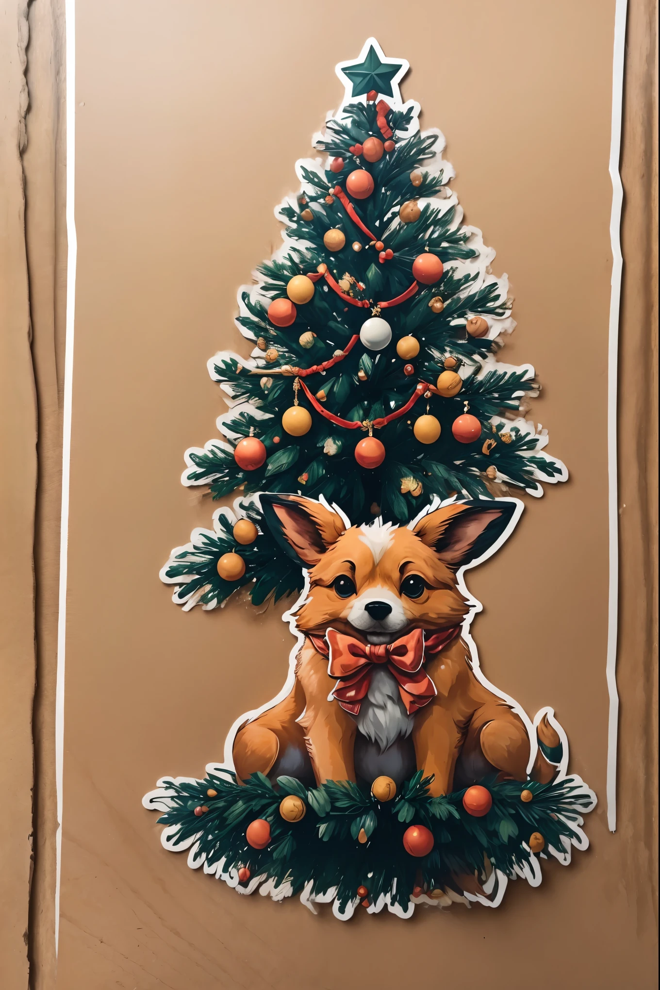 (Masterpiece in maximum 16K resolution), the best quality, (very detailed CG unity 16k wallpaper quality),(intricate detail:1.4), (extremely insane detail:1.4),(((Soft colors of highly detailed digital art:1.3))). | Sticker design, christmas Sticker, Christmas elements, 3D cartoon, enhance, intricate,Christmas Tree, Christmas Ribbon, Christmas Mistletoes, Christmas Deer, Christmas Snowflakes.