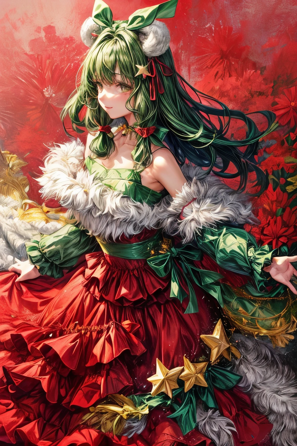 A close up of a woman in a dress with a cat - SeaArt AI