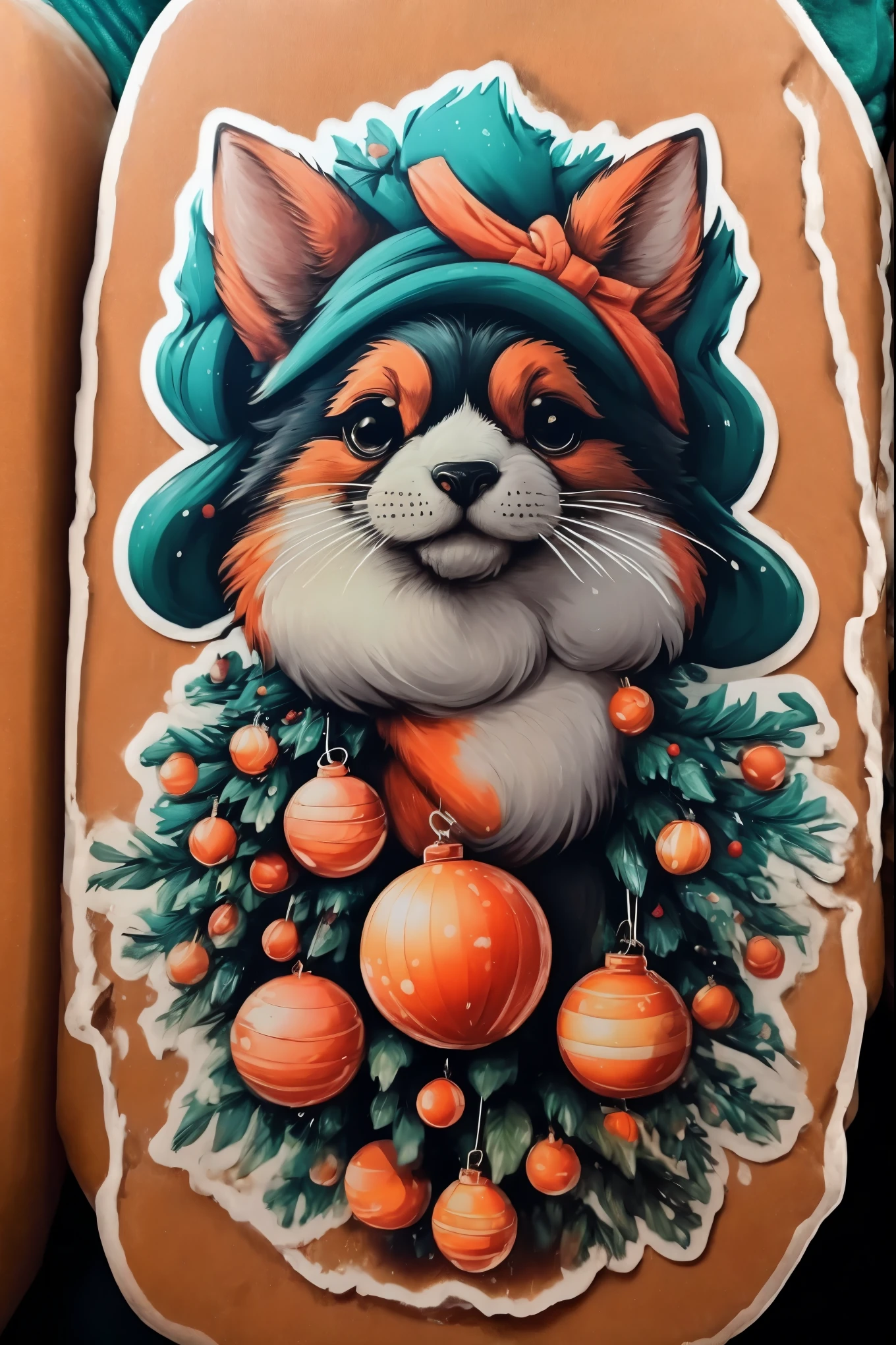 (Masterpiece in maximum 16K resolution), the best quality, (very detailed CG unity 16k wallpaper quality),(intricate detail:1.4), (extremely insane detail:1.4),(((Soft colors of highly detailed digital art:1.3))). | Sticker design, glossy finish, high-quality print, cheerful and bright designs, variety of shapes and sizes, suitable for decoration, capturing the spirit of the season, christmas Sticker, Christmas elements, 3D cartoon, enhance, intricate,Christmas Tree, Christmas Ribbon, Christmas Mistletoes.