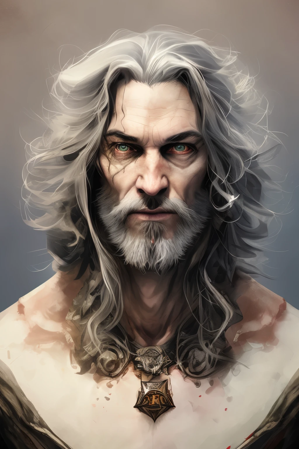 Half Demon and Half Human, with a hood like assins creed games.