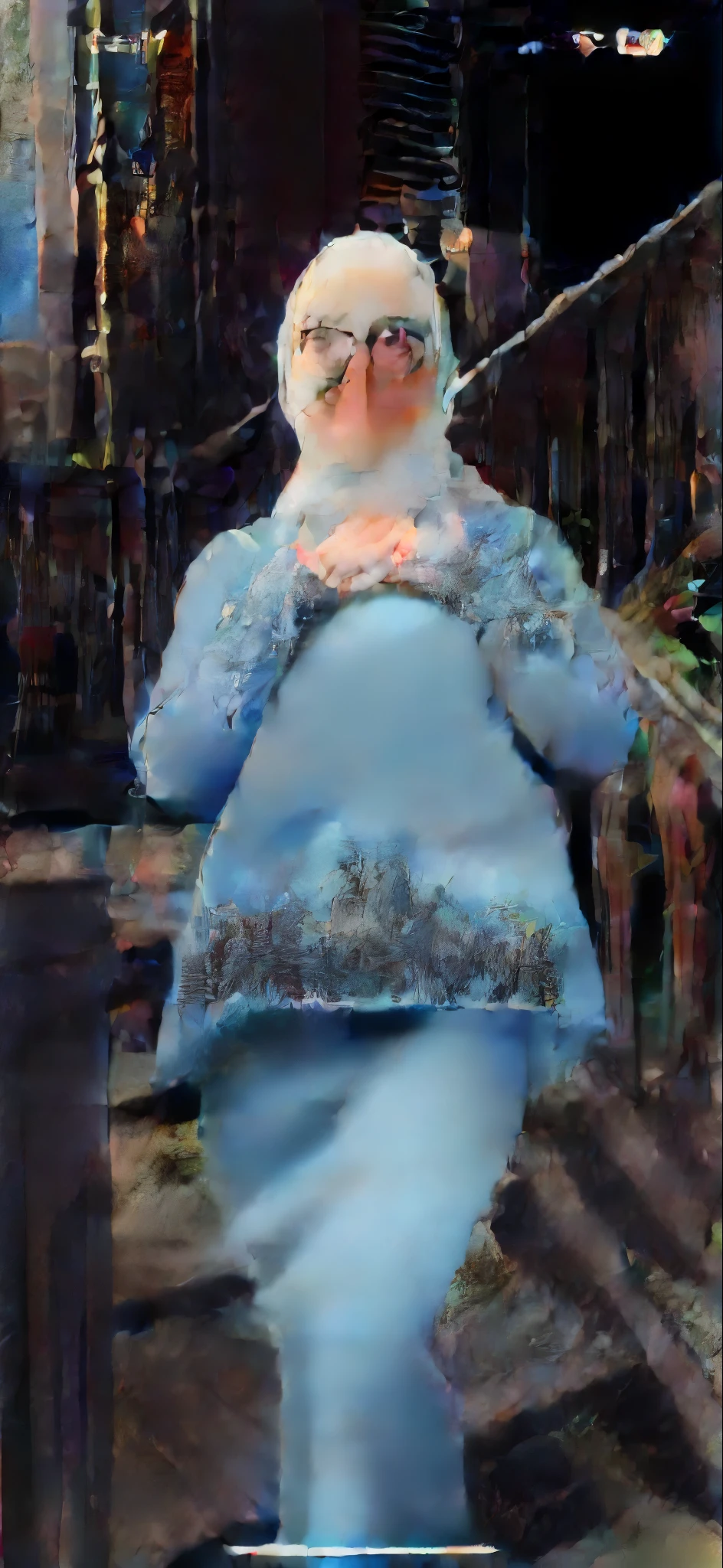((Realistic)).Naked , normal boobs with pink tits, wearing hijab
