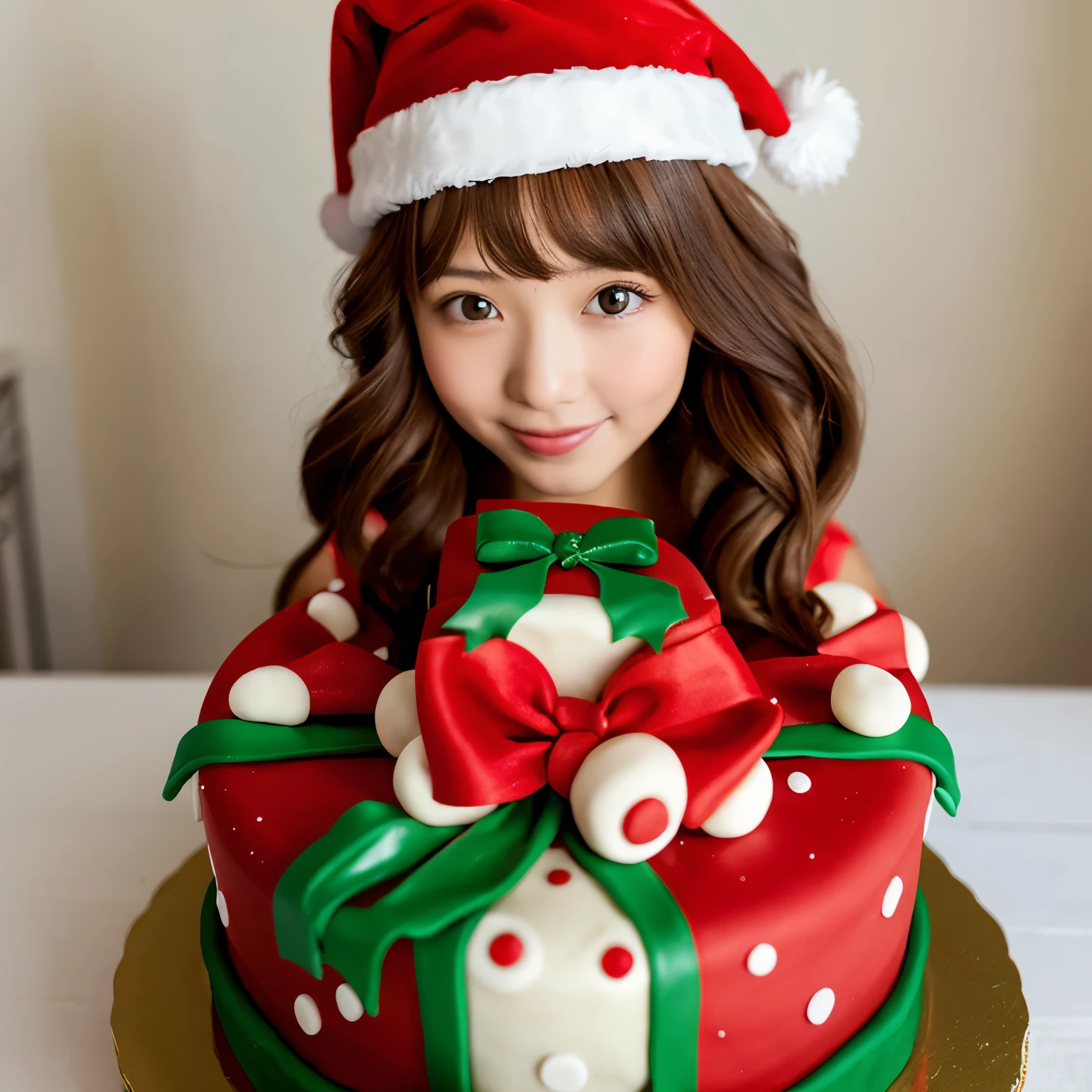 merry christmas cake girl