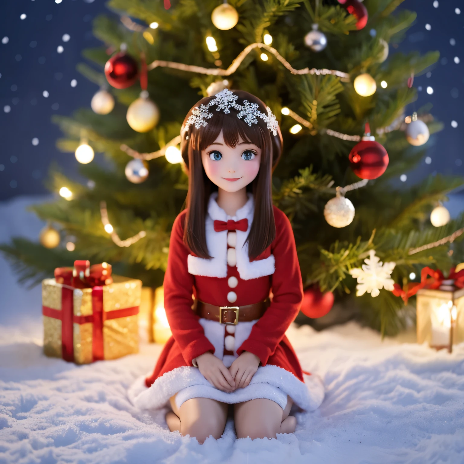 Christmas tree girl animation