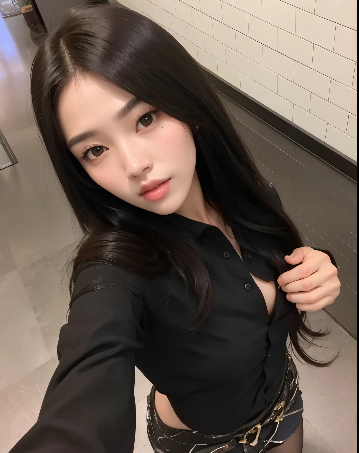 Araffe Asian woman with long black hair and black shirt., Chica coreana, gorgeous young Mujer coreana, beautiful south Mujer coreana, cruel korean goth girl, beautiful young Mujer coreana, Mujer coreana, ulzzang, Asian girl with long hair, con negro, Sakimichan, Wan adorable cara coreana, beautiful Asian girl, Heonhwa Choe, Asian girl